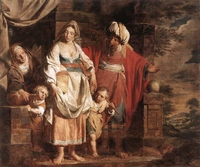VERHAGHEN, Pieter Jozef Hagar and Ishmael Banished by Abraham France oil painting art